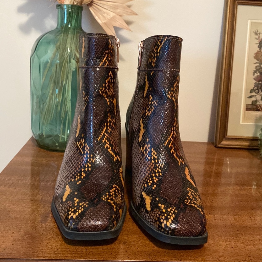 Franco Sarto Snakeskin Marquee Bootie
